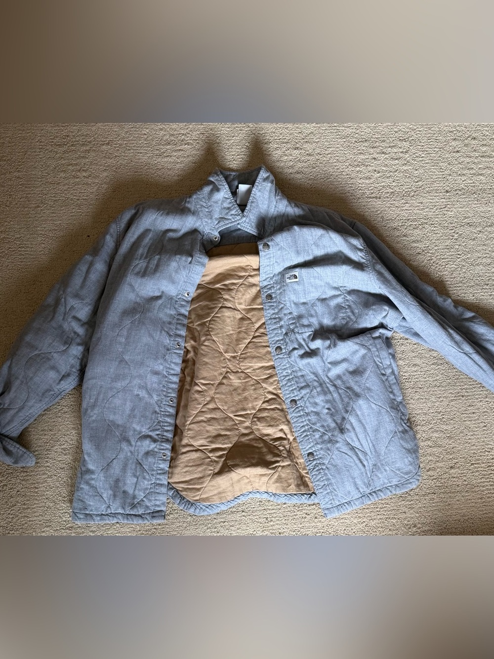 The North Face Men's Grey Quilted-Lined Shirt Jacket